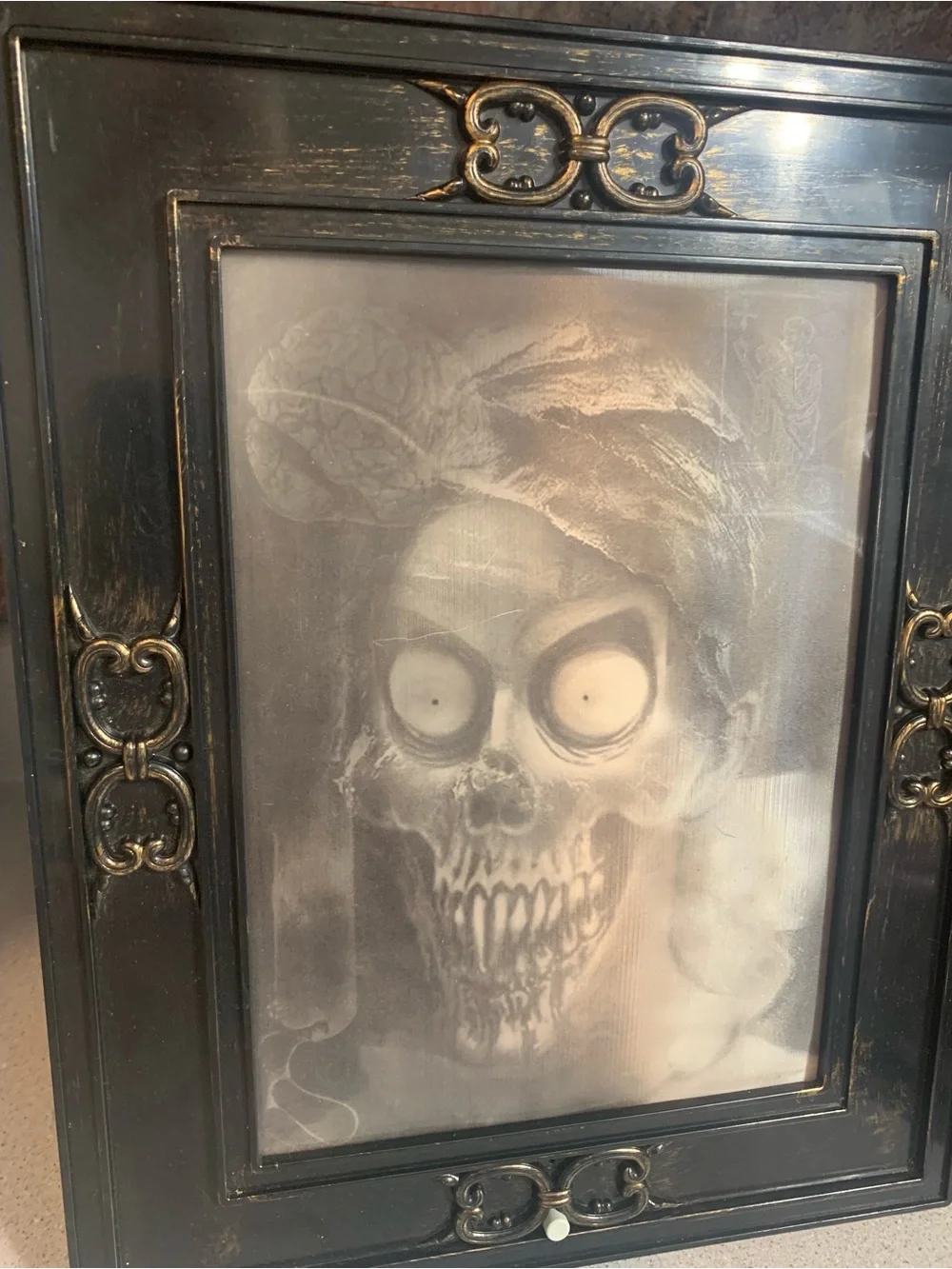 Ornate Black Picture Frame with Gold Accents - Elegant Tabletop Display